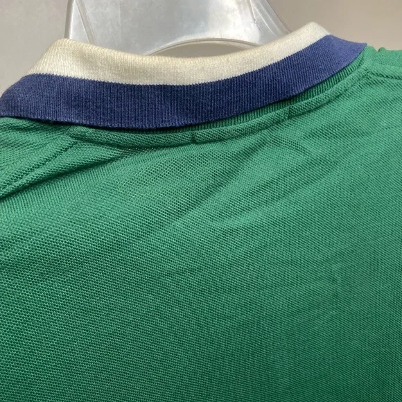 Polo Ralph Lauren forest green large 100% Cotton Striped Collar - Picture 8 of 9